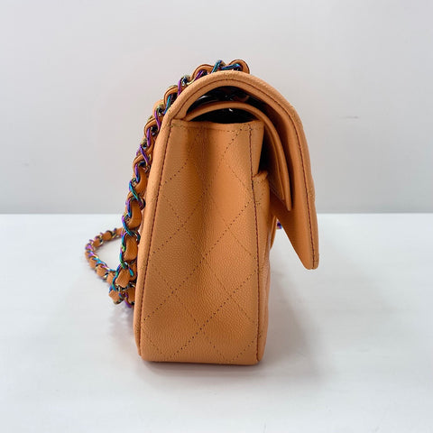 CHANEL Matelasse 25 Double Flap Shoulder Bag Orange WS32852