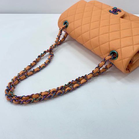 CHANEL Matelasse 25 double flap Shoulder Bag Orange WS32852
