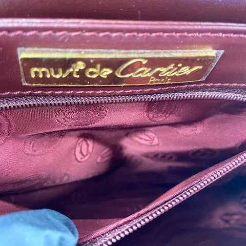CARTIER Must Line Shoulder Bag leather wine-red WS32853