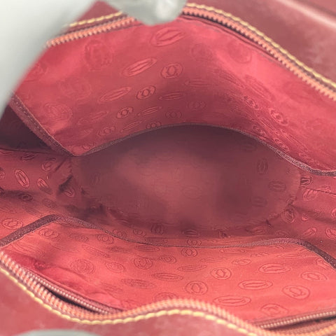 CARTIER Must Line Tote Bag leather wine-red WS32854