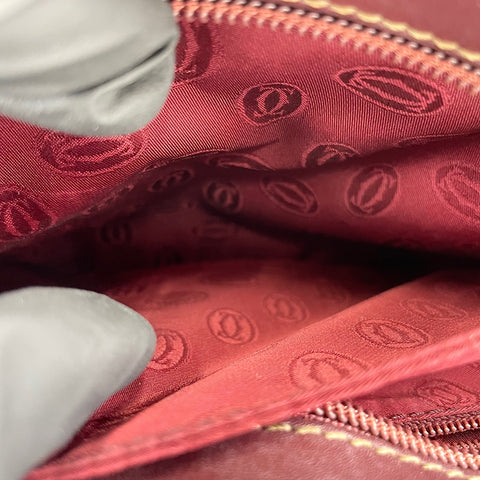 CARTIER Must Line Tote Bag leather wine-red WS32854