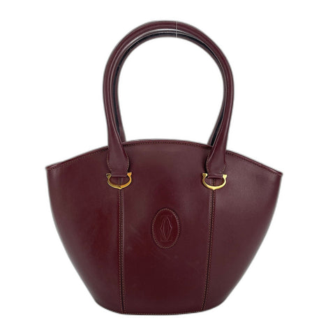 CARTIER Must Line Tote Bag leather wine-red WS32854