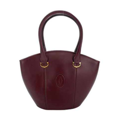 CARTIER Must Line Tote Bag leather wine-red WS32854