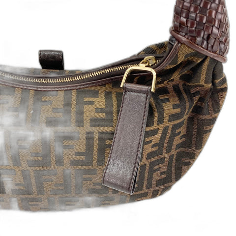 FENDI Spybag Zucca Handbag canvas Brown WS32856