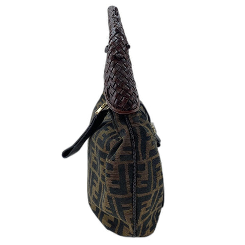 FENDI Spybag Zucca Handbag canvas Brown WS32856