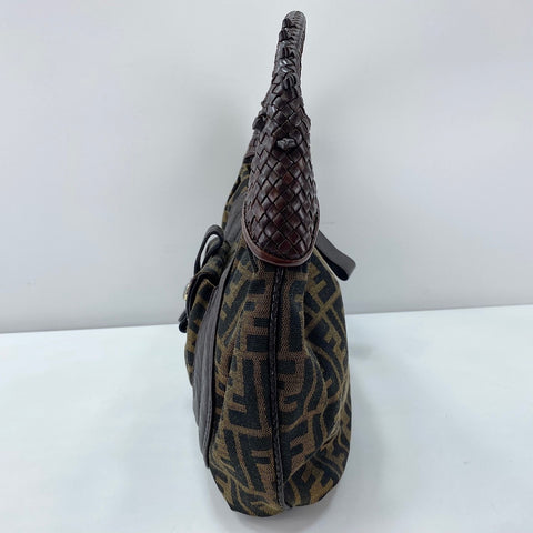 FENDI Spybag Zucca Handbag canvas Brown WS32856
