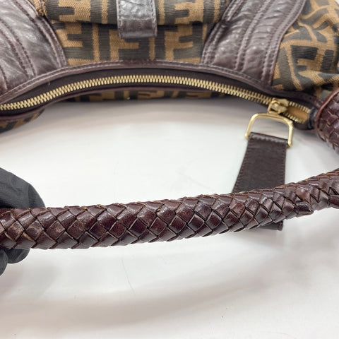 FENDI Spybag Zucca Handbag canvas Brown WS32856