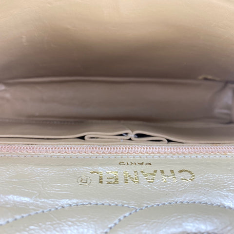 CHANEL Matrasse Shoulder Bag lambskin beige WS32860
