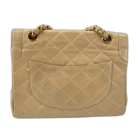 CHANEL Matelasse Shoulder Bag lambskin beige WS32860
