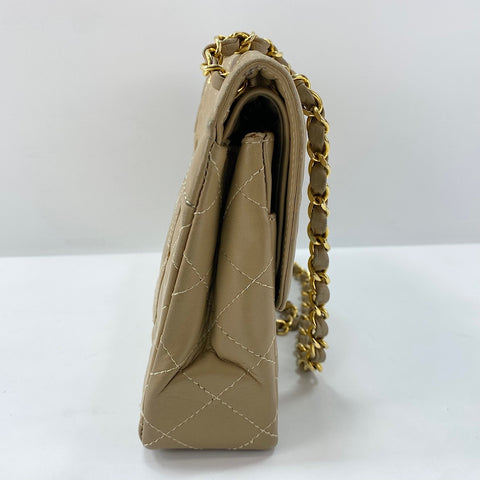 CHANEL Matelasse Shoulder Bag lambskin beige WS32860