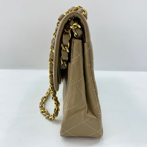 CHANEL Matrasse Shoulder Bag lambskin beige WS32860