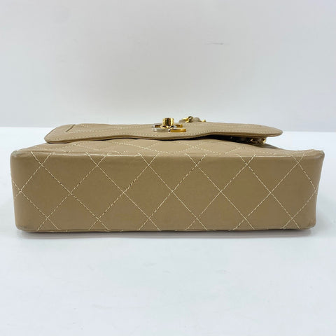 CHANEL Matrasse Shoulder Bag lambskin beige WS32860