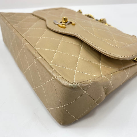 CHANEL Matrasse Shoulder Bag lambskin beige WS32860