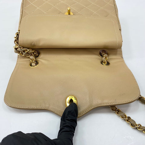 CHANEL Matrasse Shoulder Bag lambskin beige WS32860