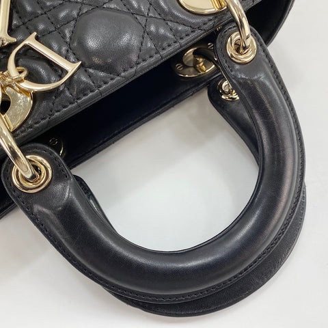 Christian Dior Lady Christian Dior Small 2WAY Handbag leather black WS32863
