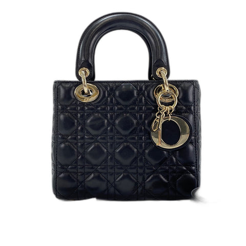 Christian Dior Lady Christian Dior Small 2WAY Handbag leather black WS32863
