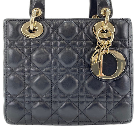 Christian Dior Lady Christian Dior Small 2WAY Handbag leather black WS32863