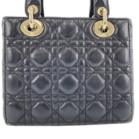 Christian Dior Lady Christian Dior Small 2WAY Handbag leather black WS32863