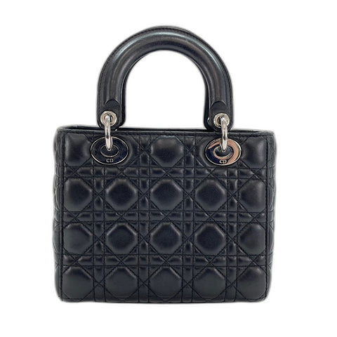 Christian Dior Lady Christian Dior Small 2WAY Handbag leather black WS32864