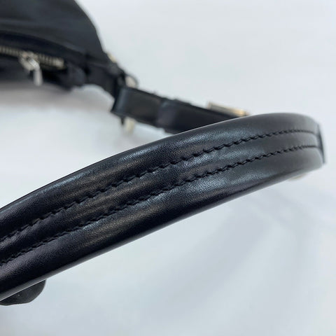 PRADA Triangular plate Shoulder Bag Nylon black WS32866