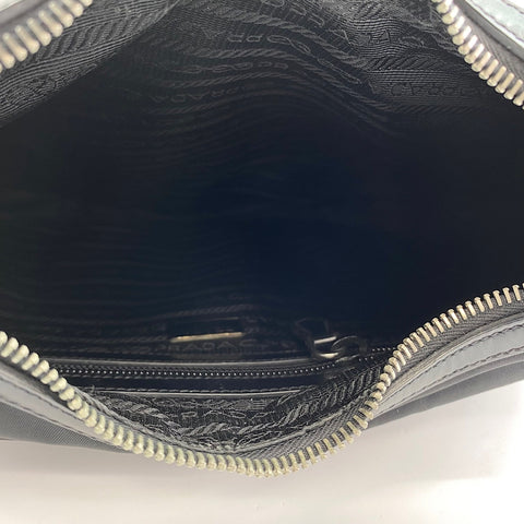 PRADA Triangular plate Shoulder Bag Nylon black WS32866