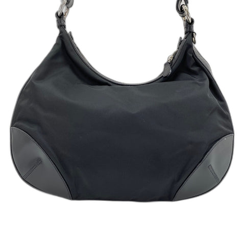 PRADA Triangular plate Shoulder Bag Nylon black WS32866