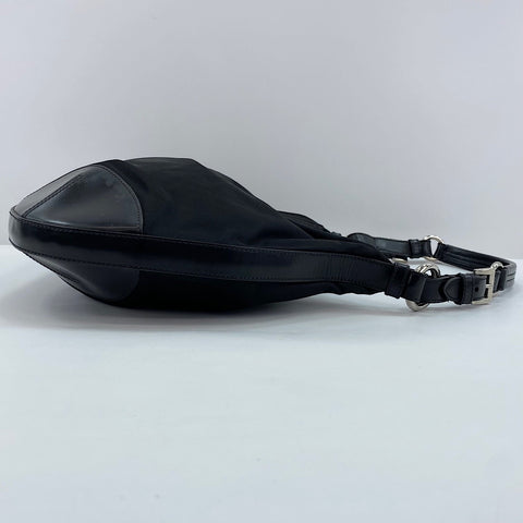 PRADA Triangular plate Shoulder Bag Nylon black WS32866