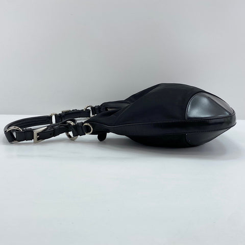 PRADA Triangular plate Shoulder Bag Nylon black WS32866