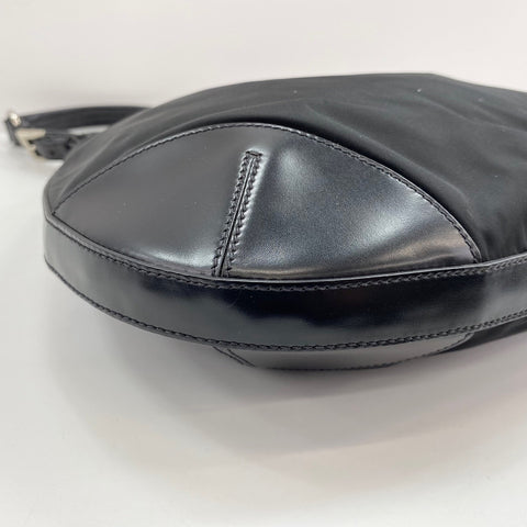 PRADA Triangular plate Shoulder Bag Nylon black WS32866