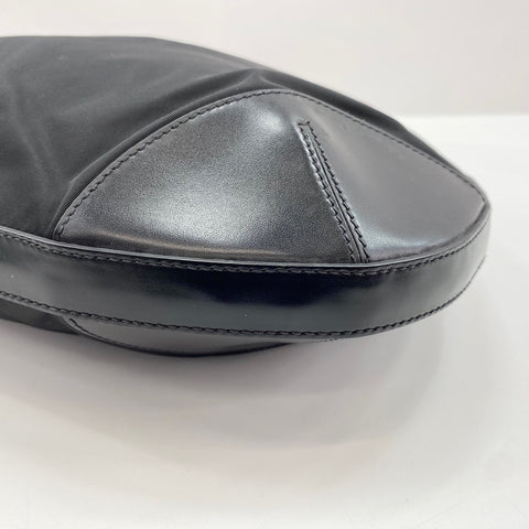 PRADA Triangular plate Shoulder Bag Nylon black WS32866
