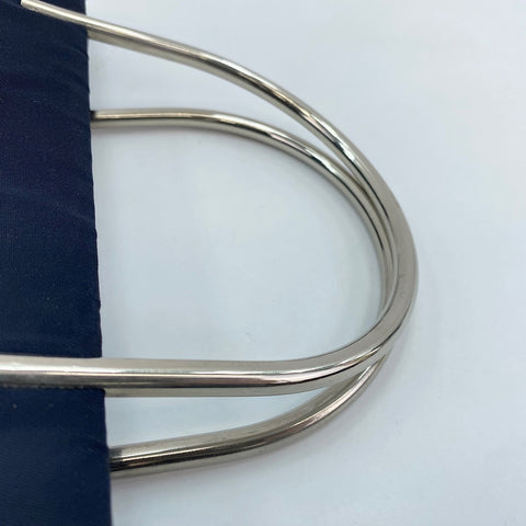 PRADA Metal handle, triangular plate Handbag Nylon Navy WS32867
