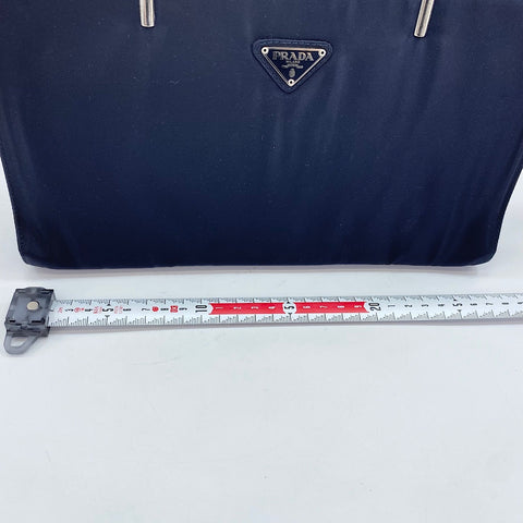 PRADA Metal handle, triangular plate Handbag Nylon Navy WS32867