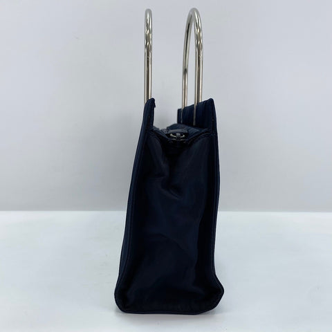 PRADA Metal handle, triangular plate Handbag Nylon Navy WS32867