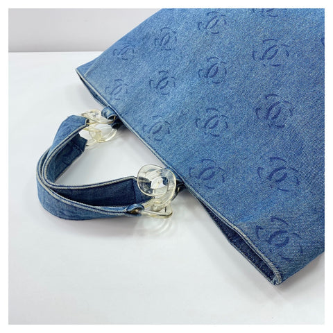 CHANEL Tote Bag denim blue WS32869