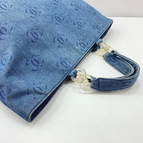 CHANEL Tote Bag denim blue WS32869