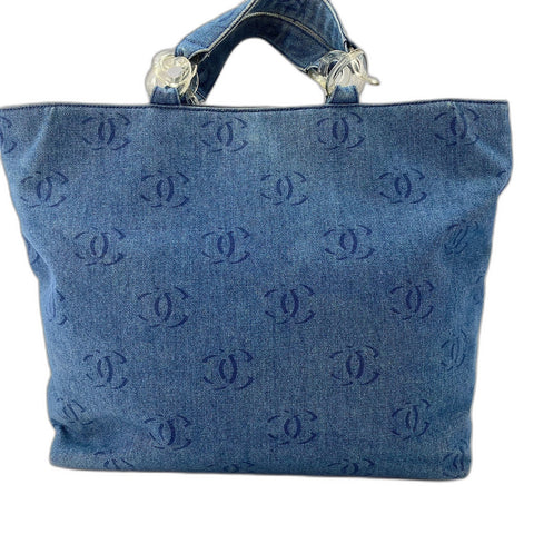 CHANEL Tote Bag denim blue WS32869