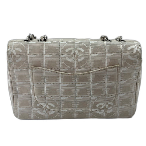 CHANEL New Travel Line 25 Shoulder Bag canvas beige WS32870