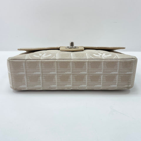 CHANEL New Travel Line 25 Shoulder Bag canvas beige WS32870