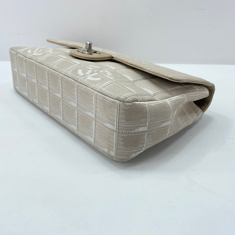 CHANEL New Travel Line 25 Shoulder Bag canvas beige WS32870