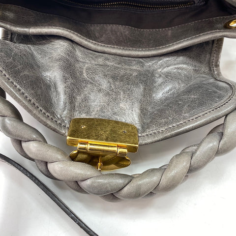 Miu Miu 2WAY Matelass Handbag leather gray WS32872