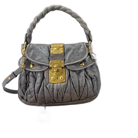 Miu Miu 2WAY Matelass Handbag leather gray WS32872