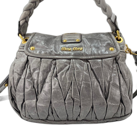 Miu Miu 2WAY Matelass Handbag leather gray WS32872