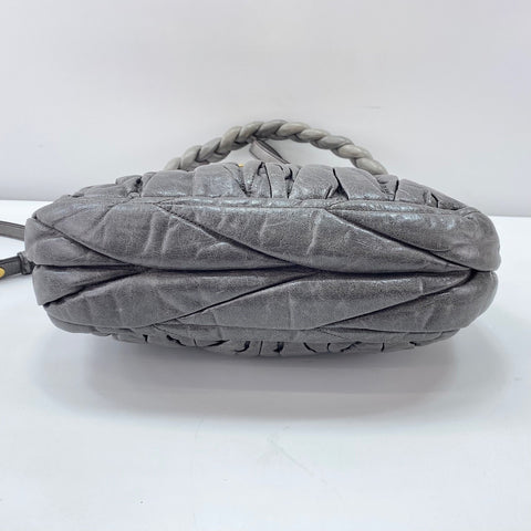 Miu Miu 2WAY Matelass Handbag leather gray WS32872