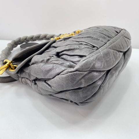 Miu Miu 2WAY Matelass Handbag leather gray WS32872