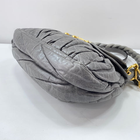 Miu Miu 2WAY Matelass Handbag leather gray WS32872