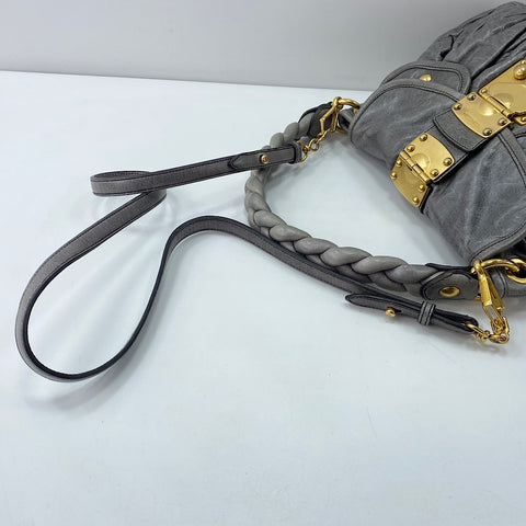 Miu Miu 2WAY Matelass Handbag leather gray WS32872