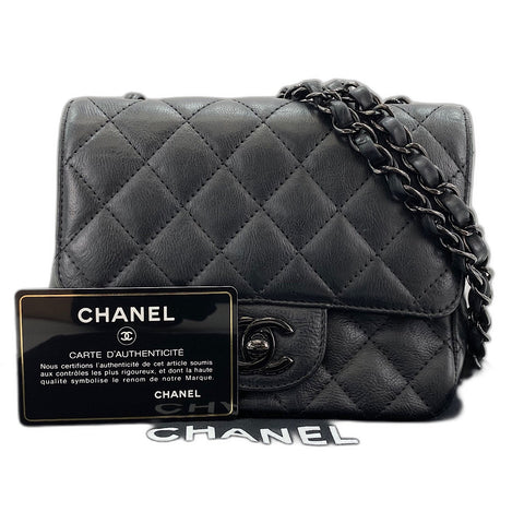 CHANEL Mini matrasse Shoulder Bag leather black WS32874