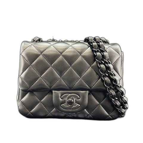 CHANEL Mini matrasse Shoulder Bag lambskin black WS32875