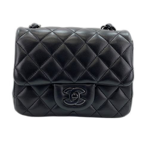 CHANEL Mini matrasse Shoulder Bag lambskin black WS32875
