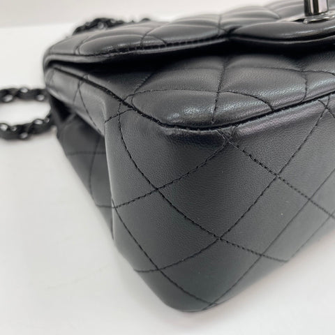 CHANEL Mini Matelasse Shoulder Bag lambskin black WS32875
